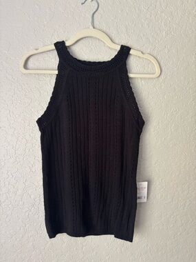 NWT Black Knit Halter Tank Top - Women's Sleeveless Sweater